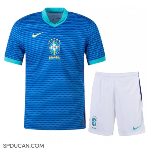 Dječji Nogometni Dres Brazil Gostujuci Copa America 2024 Kratak Rukav (+ Kratke hlače)